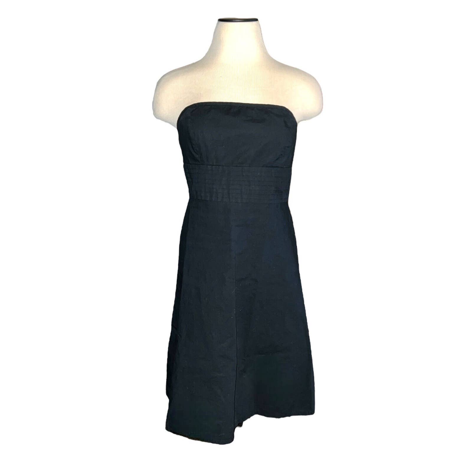 Gap Black Strapless Stretch Cotton A-Line Dress Classic Women's Size 2
